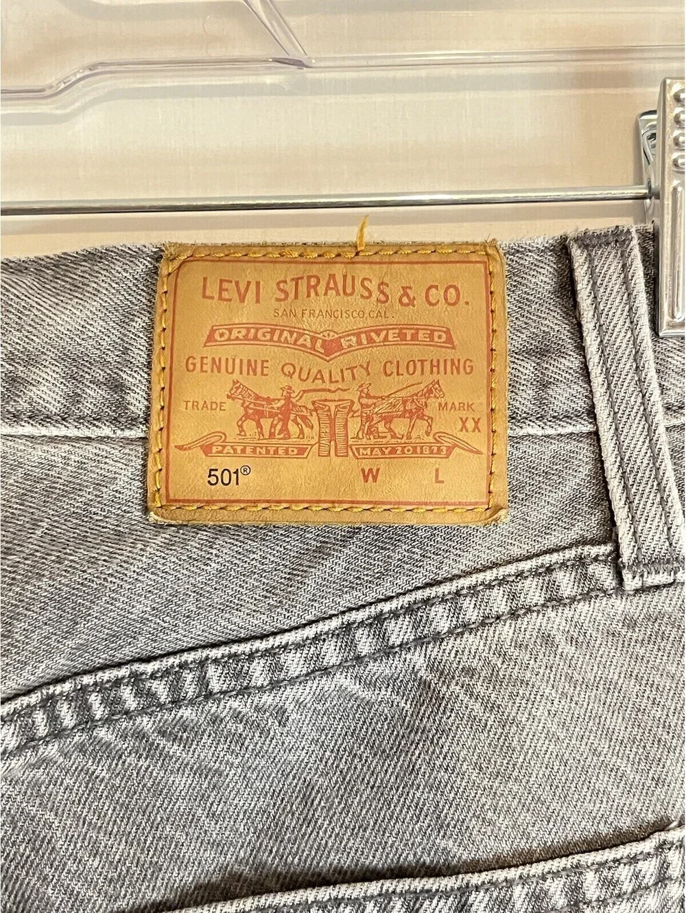 Levi’s Fresh 501 Jeans Gray Wash Denim 25x30 Mushroom Tag